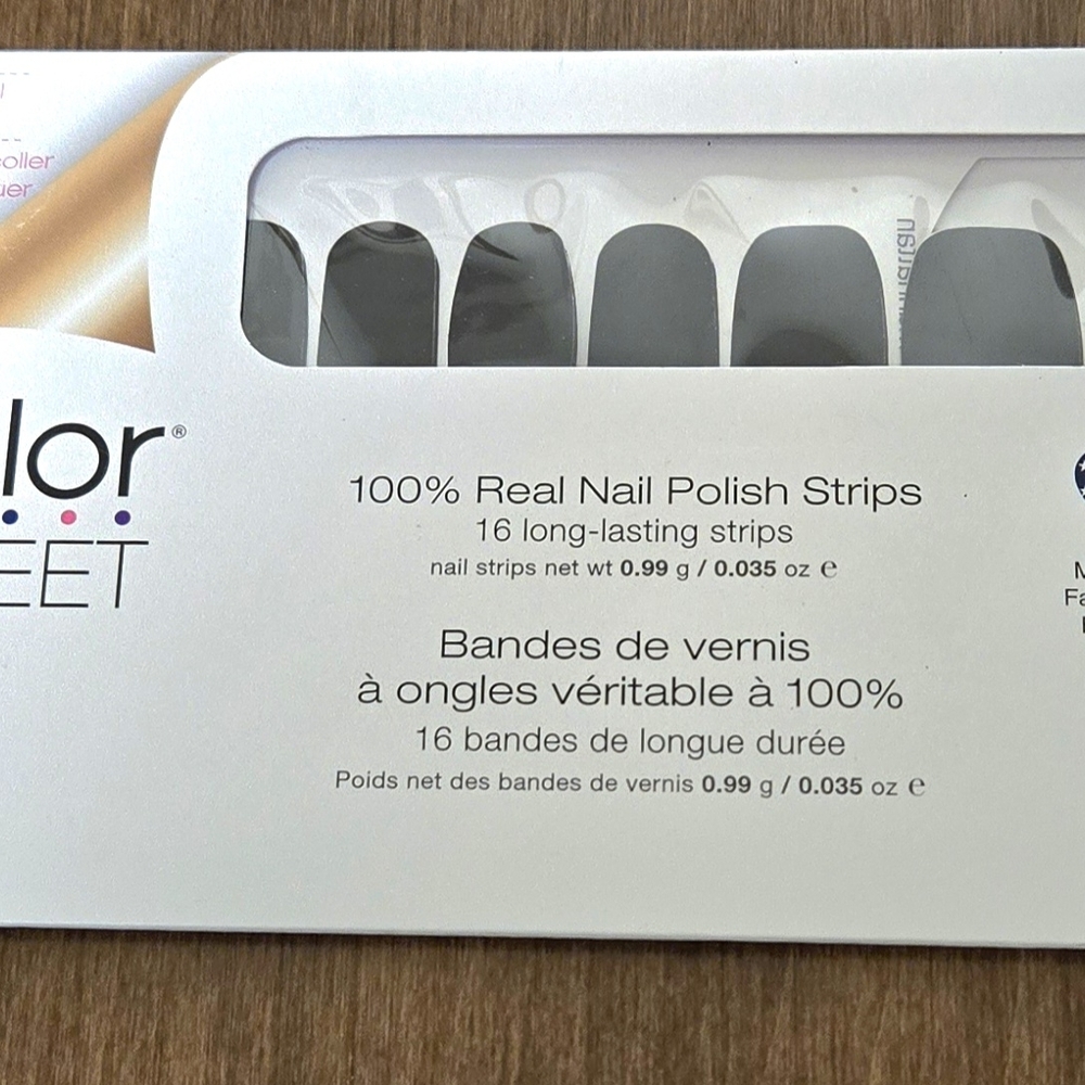 Color Street Gray Nail Polish Strips - 16 Long-Lasting Strips